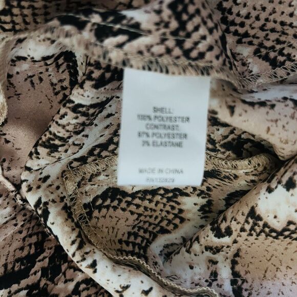 Women's Snakeskin Print Paper Bag Shorts Tie Waist and Side & Back trendy bold - Picture 9 of 9